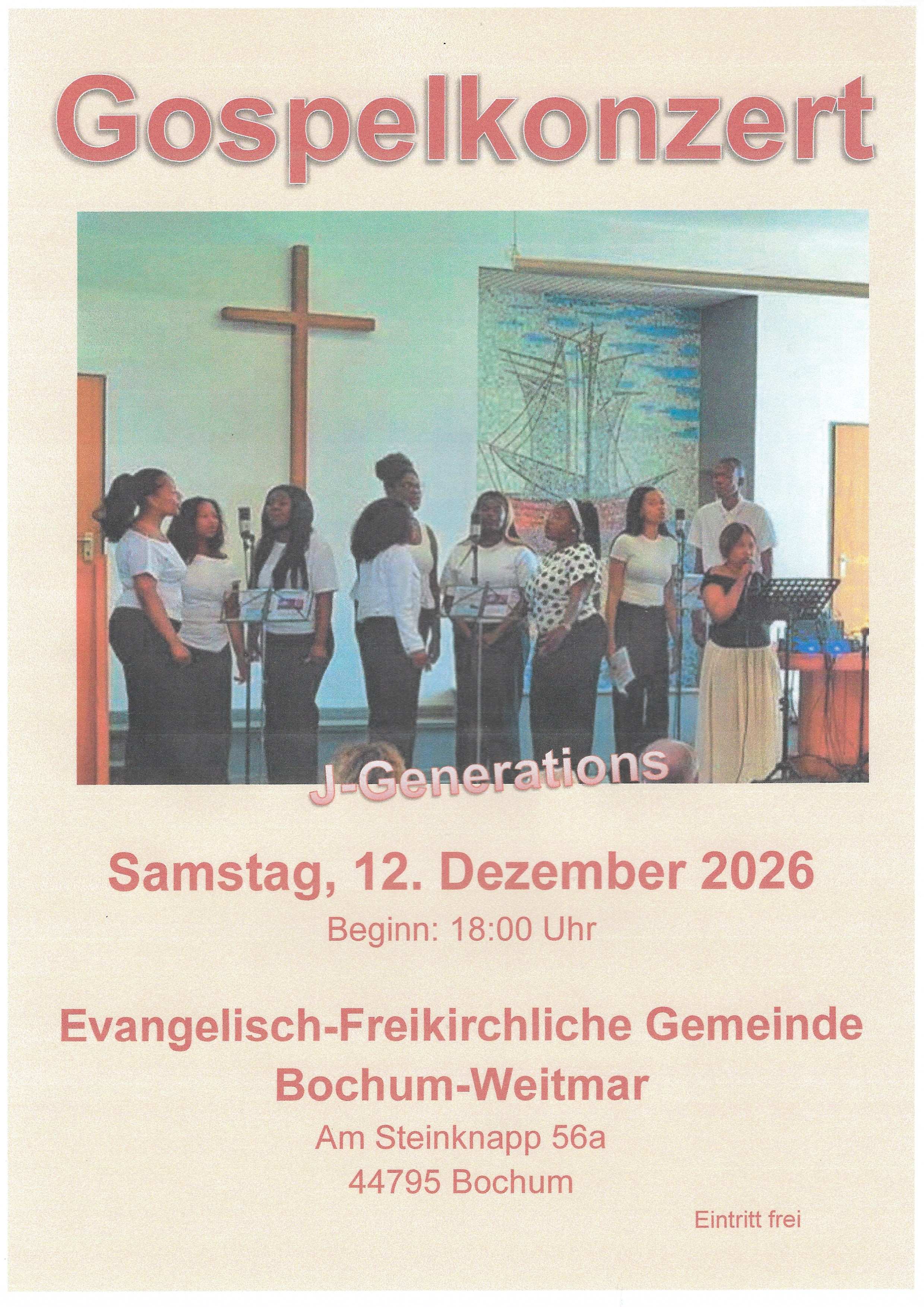 Einladung Gospelkonzert 12.12.2026