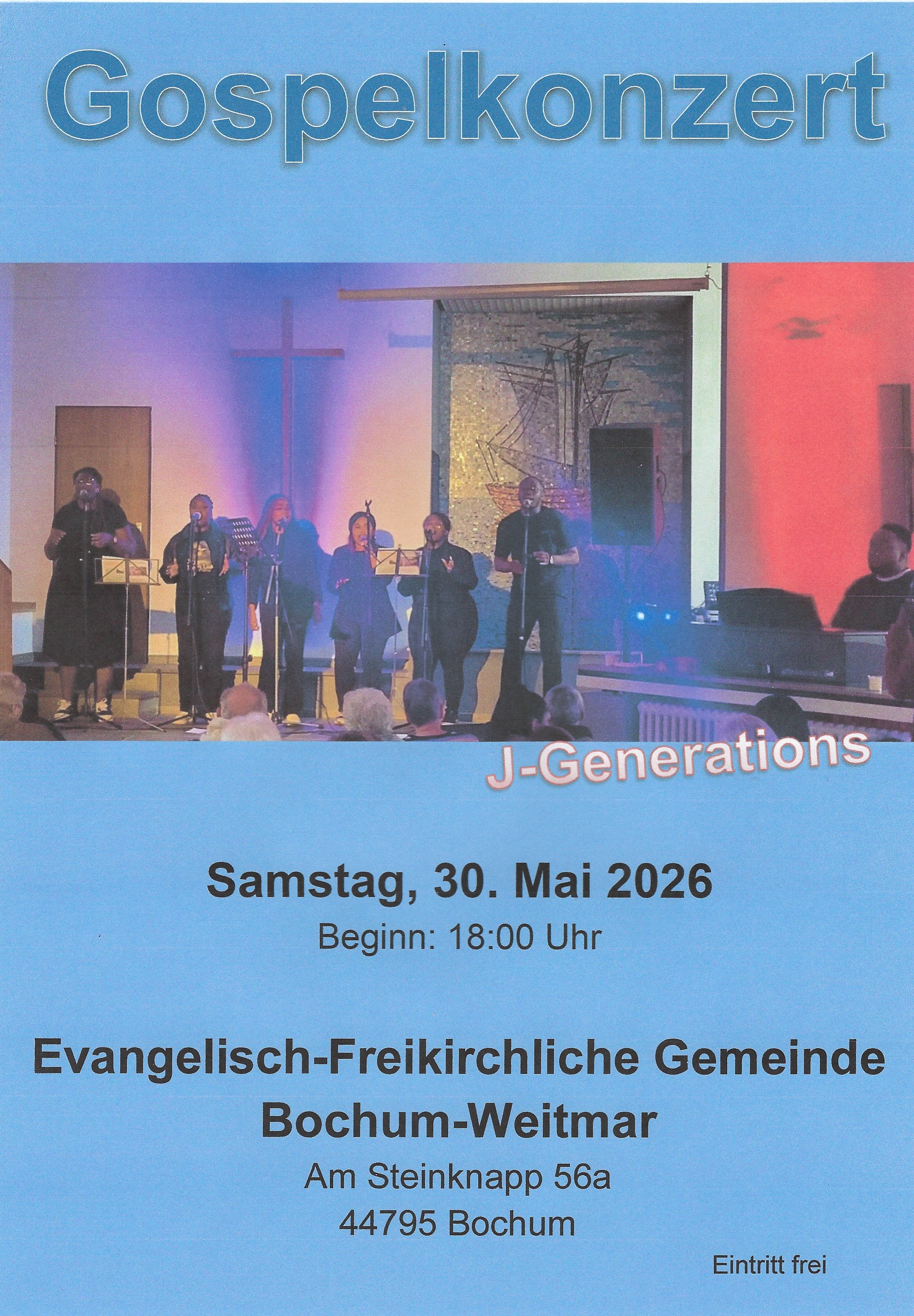 Einladung Gospelkonzert 30. Mai 2026