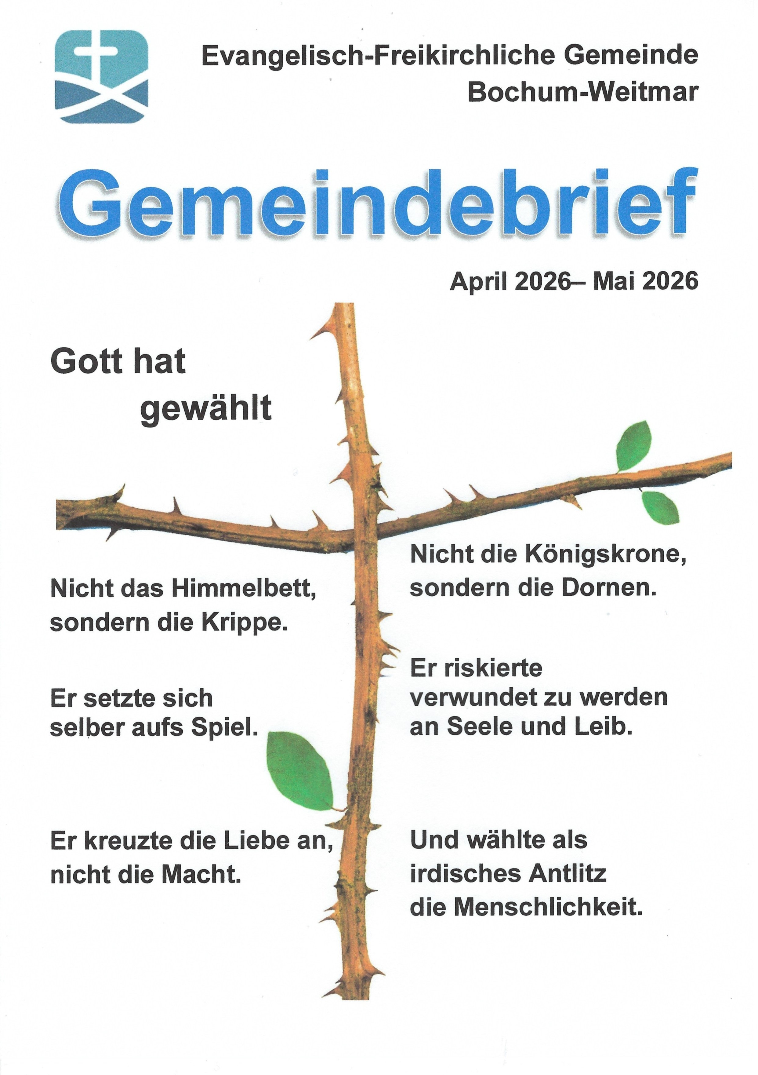 Gemeindebrief April 2026 bis Mai 2026 Bild